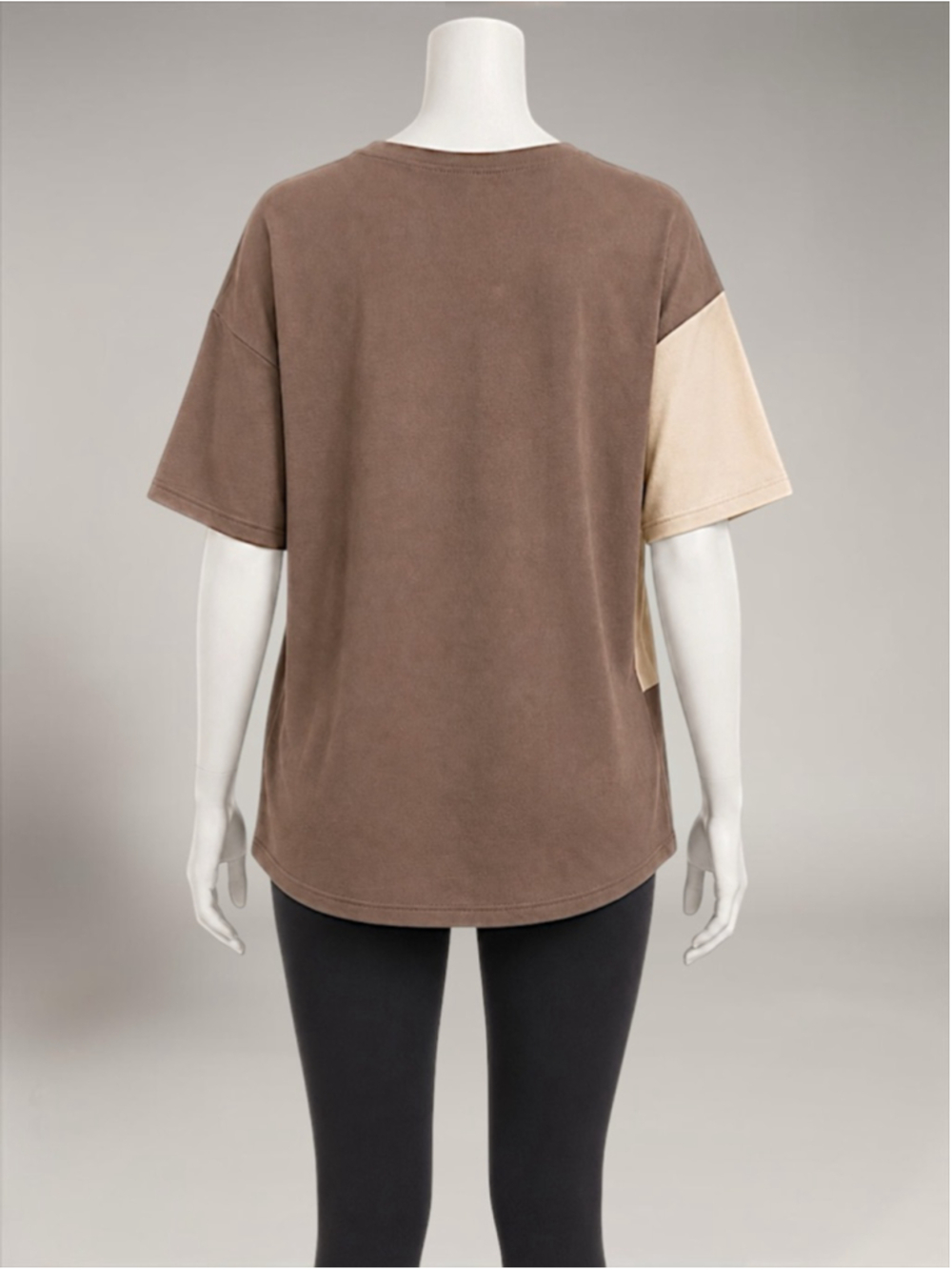 New Colorblock Top with Stitching – Oversized Drop Shoulder Tee – Size 4 - Picture 9 of 9
